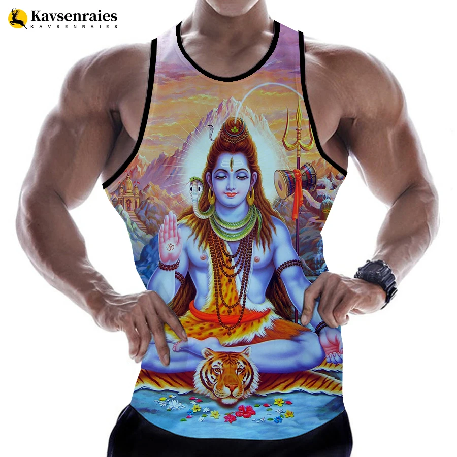 

God Hindu God Lord Shiva 3D Printed Tank Tops 2023 Hot Fashion Men's Tank Top Streetwear Oversized Singlets Sleeveless Tees Tops