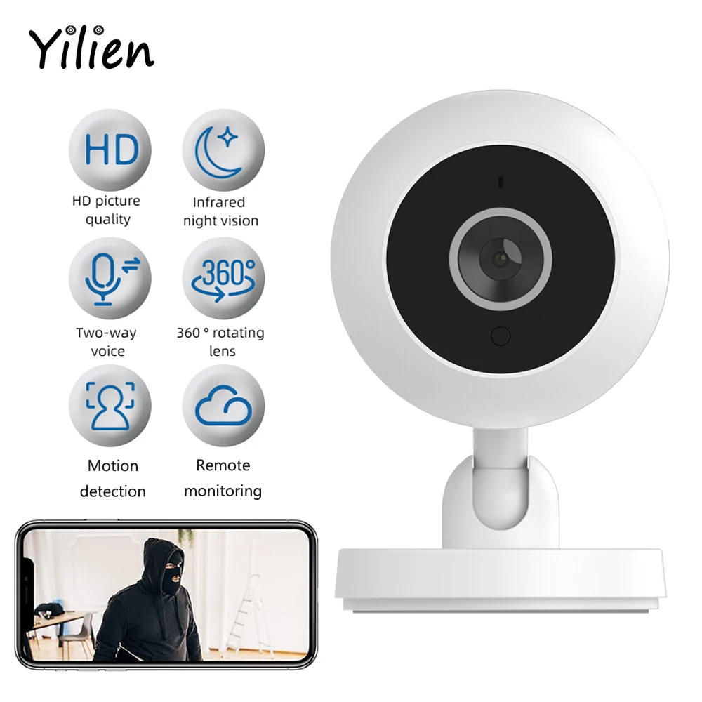 

IPC1 WiFi Security Smart Mini Camera 1080P HD Video Pet Baby Monitor Няня Камера наблюдения Ночное видение Обнаружение движения Двусторонние аудиокамеры