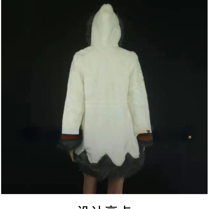 Faux Fur New Coat White Grey Fur Hat Fur Jacket Mink Luxury Long Coat Faux Fur Mink Fur Fox Fur Collar Faux Fur Ladies Coat