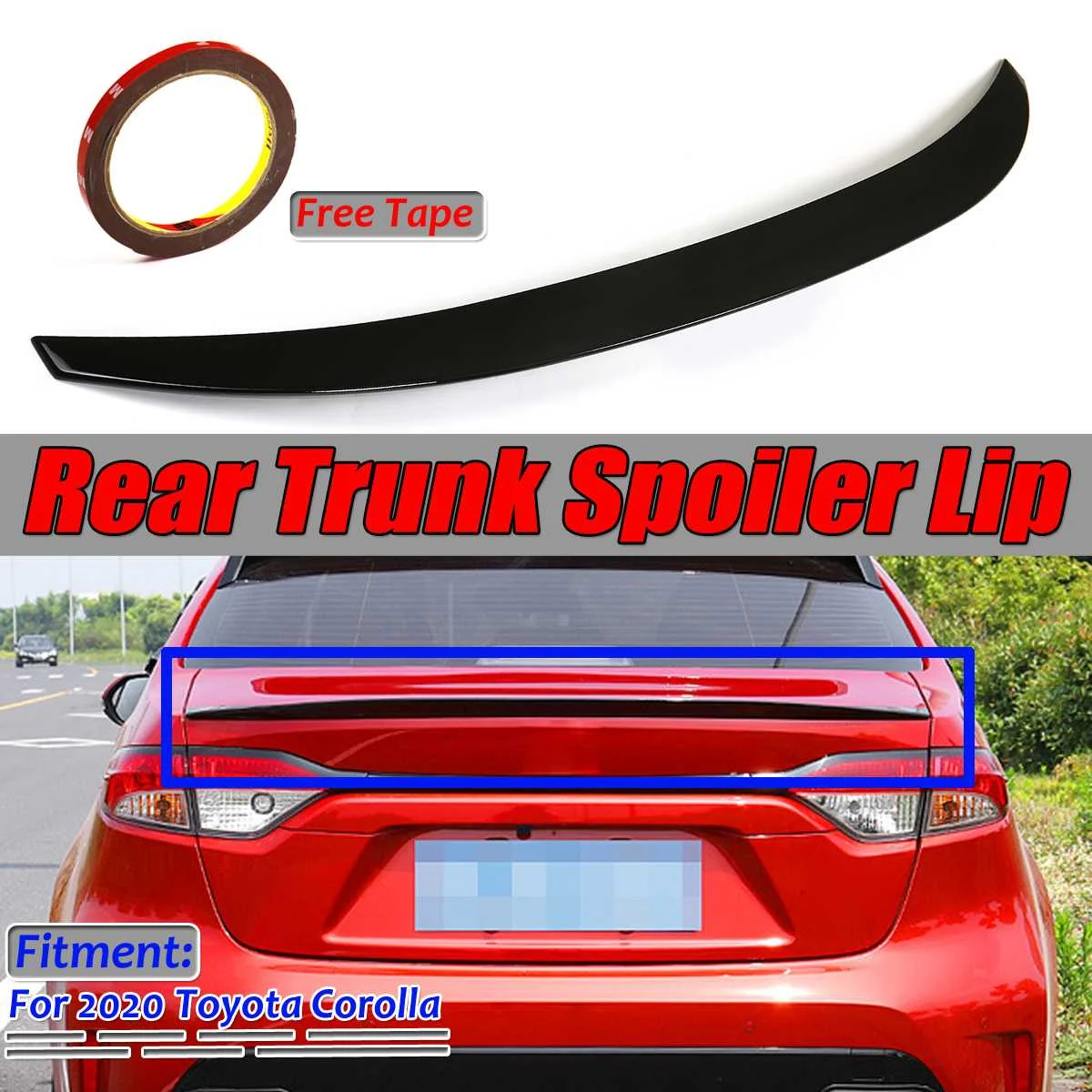 

High Quality Car Rear Trunk Boot Lip Spoiler Wing Extension Racing Spoiler ABS For Toyota For Corolla 2020 Rear Wing Spoiler Lip