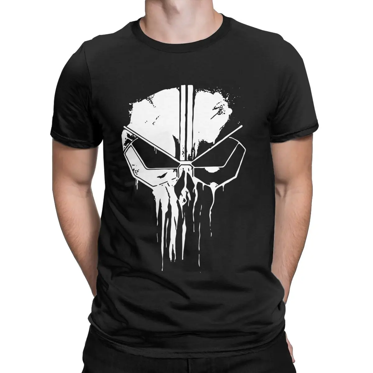 Marvel Punisher Punishment T Shirt Men 100% Cotton Humor T-Shirt O Neck Tee Shirt Short Sleeve Clothing Big Size