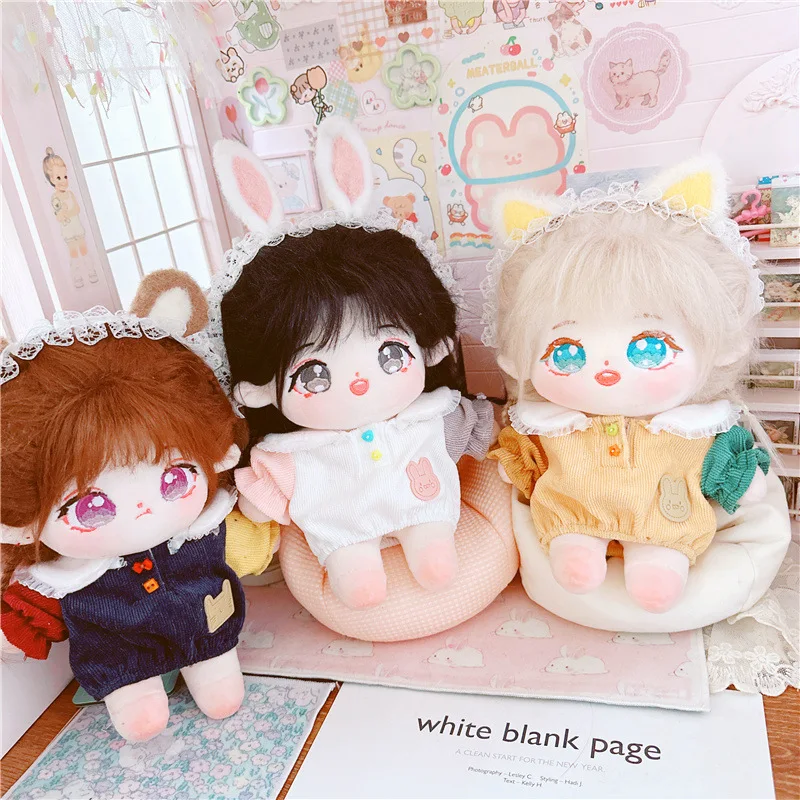 

20cm Doll Clothes Mini Kpop Kawaii Multicolor Sweater Suit Children Plush Toys Accessories Christmas Gifts Free Shipping Items