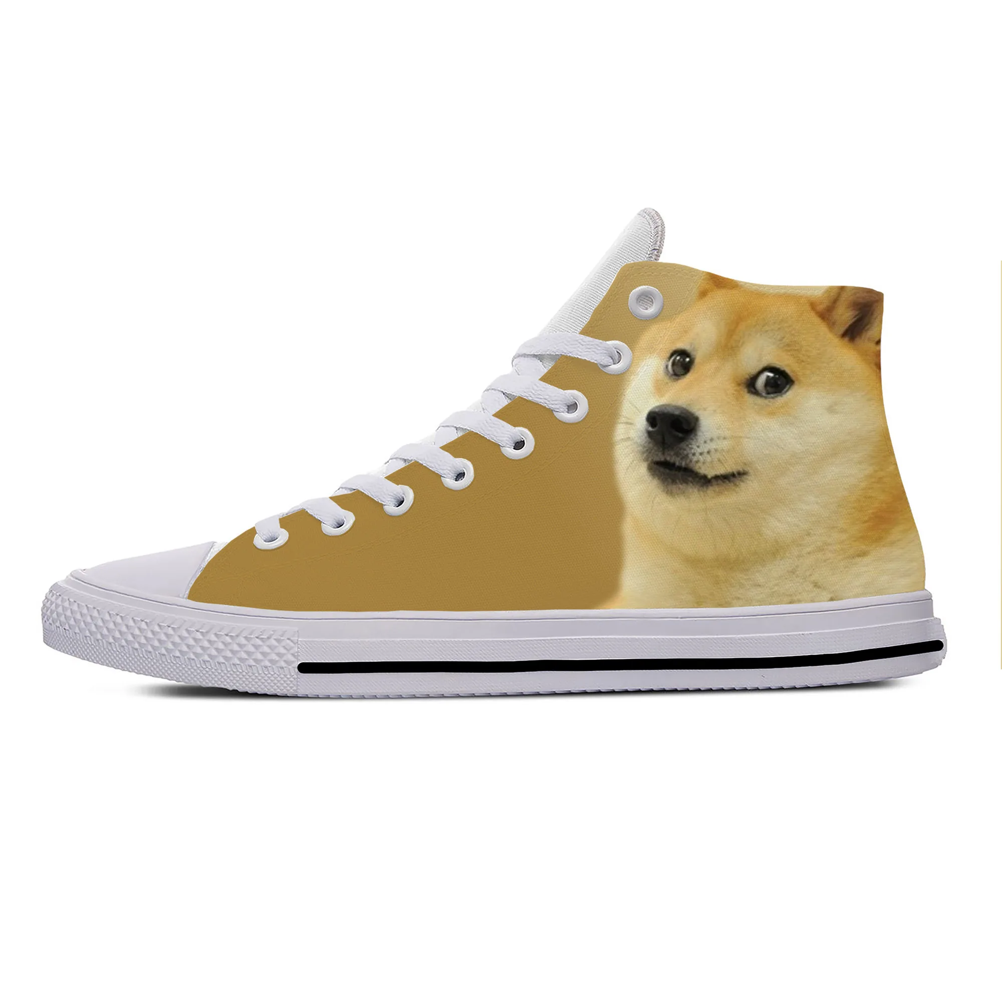 

Animal Shiba Inu Dog Doge Meme Anime Cartoon Cool Casual Cloth Shoes High Top Lightweight Breathable 3D Print Men Women Sneakers