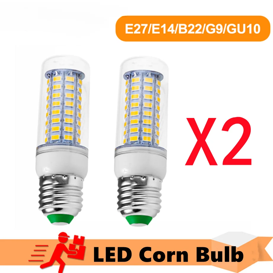 

GU10 Led Lamp Bulb E14 Led Candle Light Bulb E27 Corn Lamp G9 Led 3W 5W 7W 9W 12W 15W Bombilla B22 Chandelier Lighting 2pcs