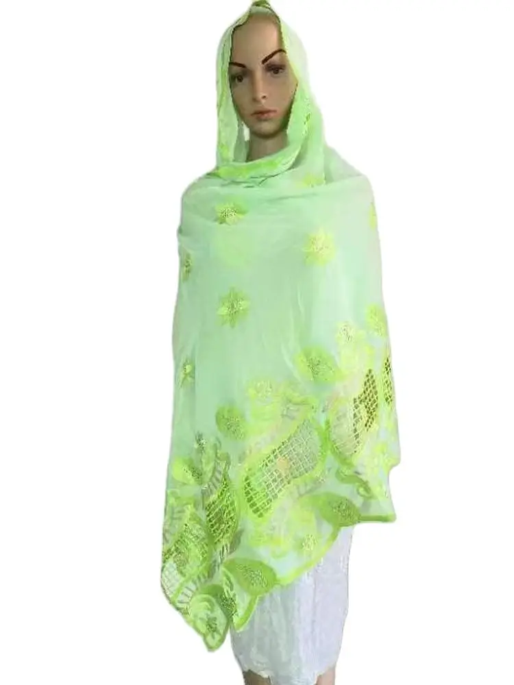 New Style African Muslim Headite Cotton Embroidered Scarf free shipping Dubai Headscarf Shawl Islamic Ramadan Hijab Prayer Scraf