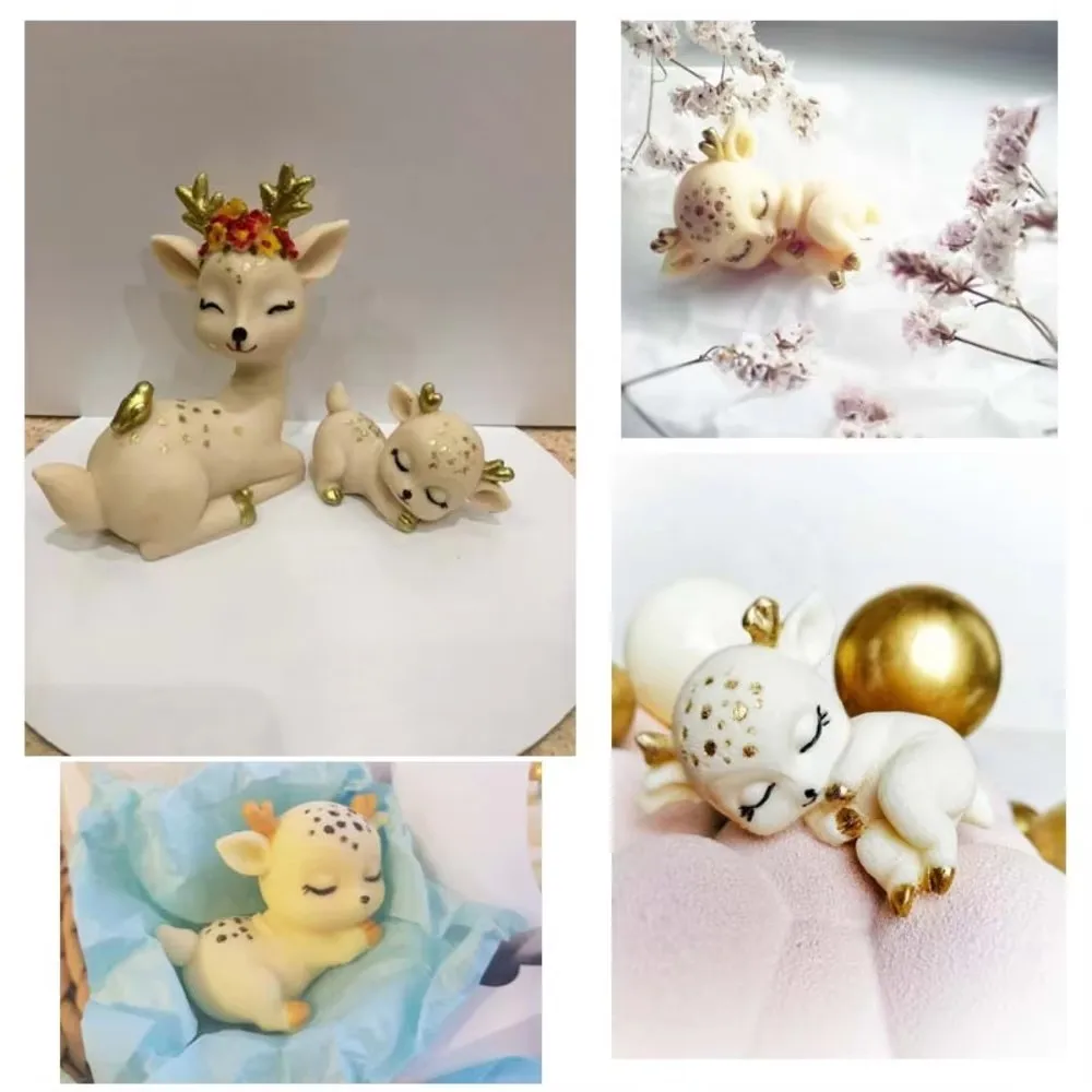 Фото 3D милый олень силиконовая форма для свечей DIY инструменты для украшения пятнистый олень ароматерапия гипсовая форма для рукоделия предметы домашнего обихода орнамент №5