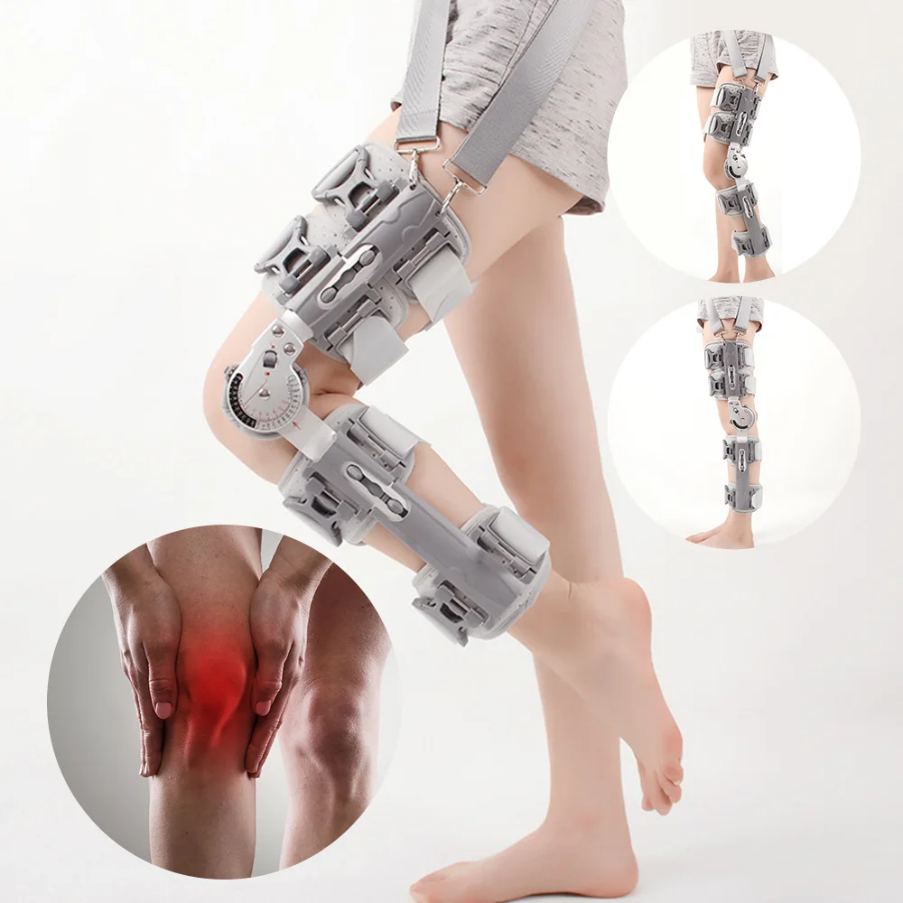 Adjustable Knee Joint Fixation Bracket Hinged Knee Patella Brace Injury Recovery Knee Orthosis ROM Brace leg corrector Postu