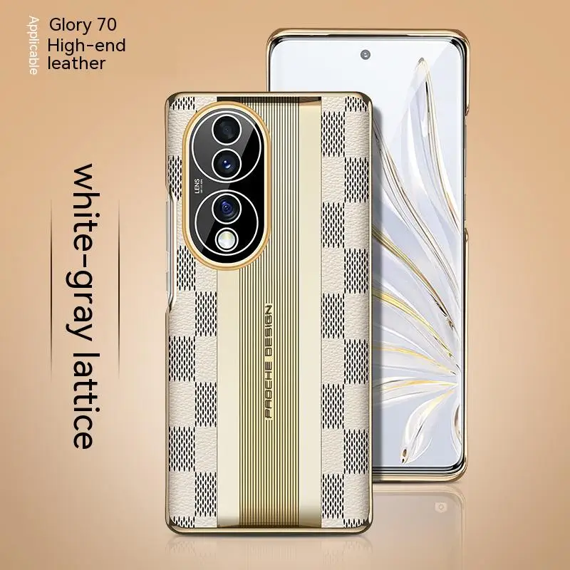 Luxury Genuine Leather Case For Honor 70 60 50 magic 4 3 pro lite X30 Full Camera Protection Ultrathin electroplate Cases coque