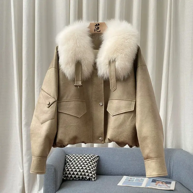 Высококачественное съемное зимнее пальто из искусственного меха женское с