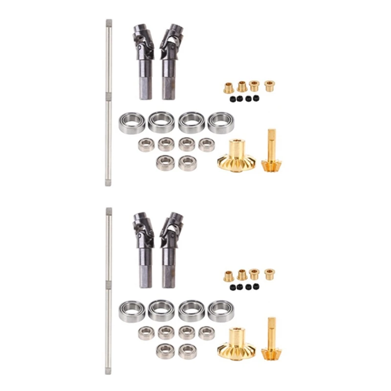 

2X For WPL B-1 B-14 B-24 B24 C14 C-14 1/16 Truck RC Car Upgrade Metal Drive Shaft Gear Bridge Front Axle Full Metal Kit