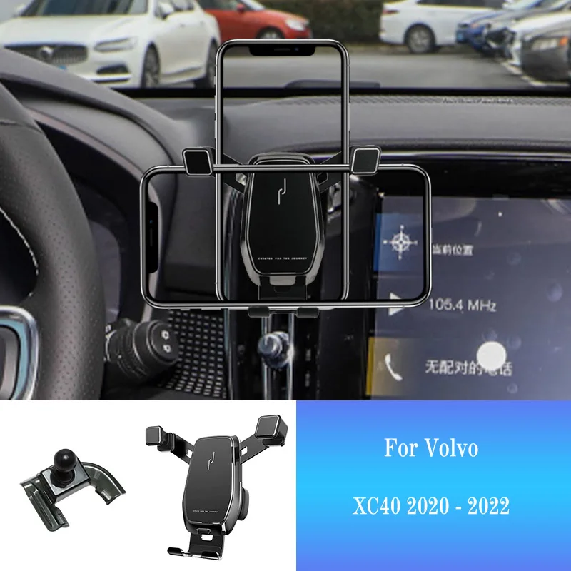 Car Mobile Phone Holder for Volvo XC40 XC 40 2020-2022 Smartphone Mount Car Styling Bracket GPS Stand Rotatable Support