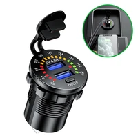 12v dual usb charger socket voltmeter switch waterproof dc 5v 4 8a usb outlet fast charger for car boat motorcycle truck