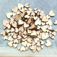 100pcs 4 sizes mixed rustic wooden love heart wedding table scatter decoration