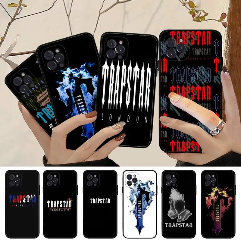 

Fashion luxury T-Trapstar Logo Phone Case For iPhone 14 13 12 Mini 11 Pro XS Max X XR SE 6 7 8 Plus Soft Silicone Cover