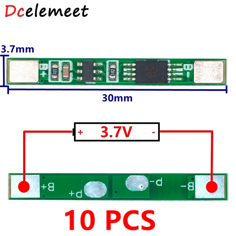 

10PCS 1S 3.7V 3A li-ion BMS PCM Battery Protection Board PCM Protection Board Suitable For 18650 lithium Li-Ion Battery