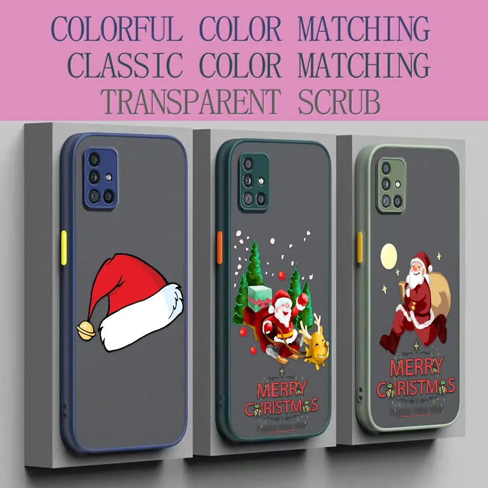 

Fundas Matte Case For Samsung A72 A71 A70 A52 A51 A50 A42 A32 A31 A30 A22 A21S A20S A12 A10S A10 5G Merry Christmas Santa Claus