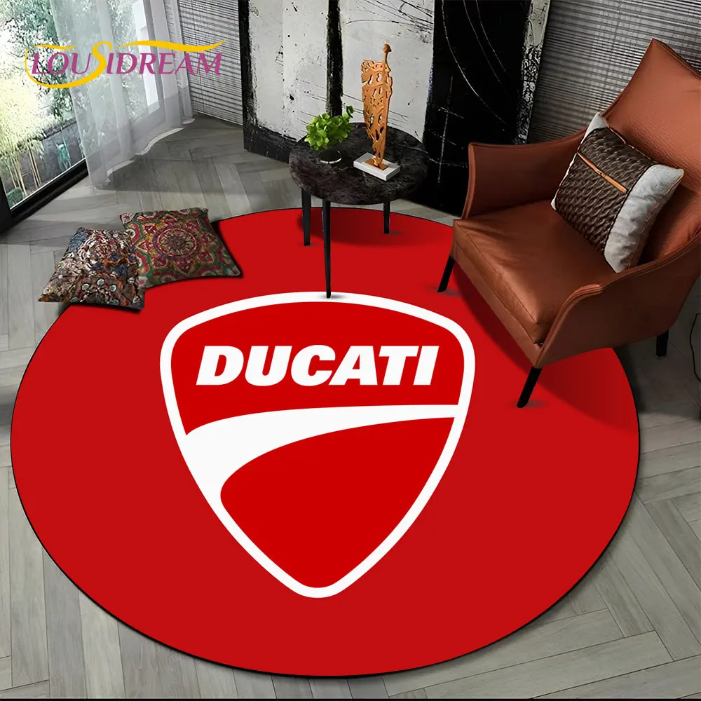 

3D Ducati Pattern Round Area Rug Large,Circle Carpet Rug for Living Room Bedroom Sofa Chair Decor,Kids Game Non-slip Floor Mat