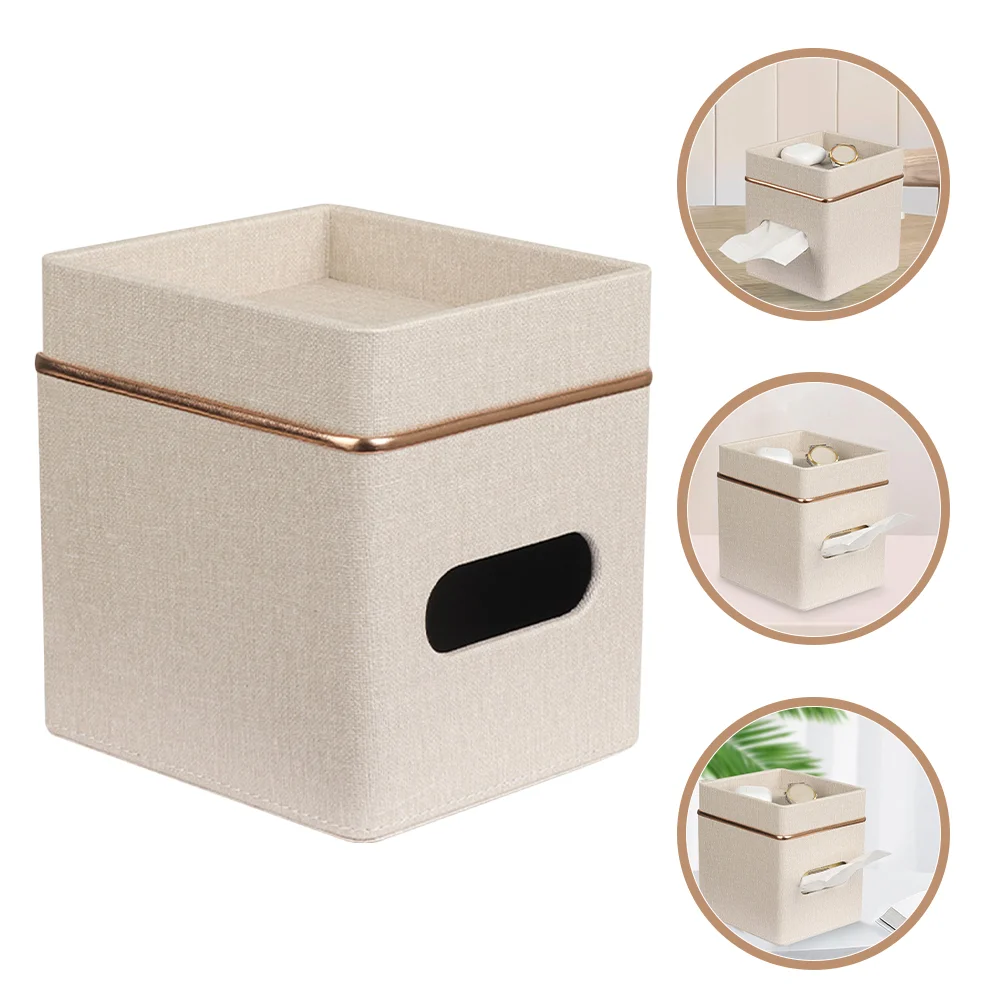 

Multifunction Tissue Box Cover Square PU Tissue Cube Holder Storage Tray