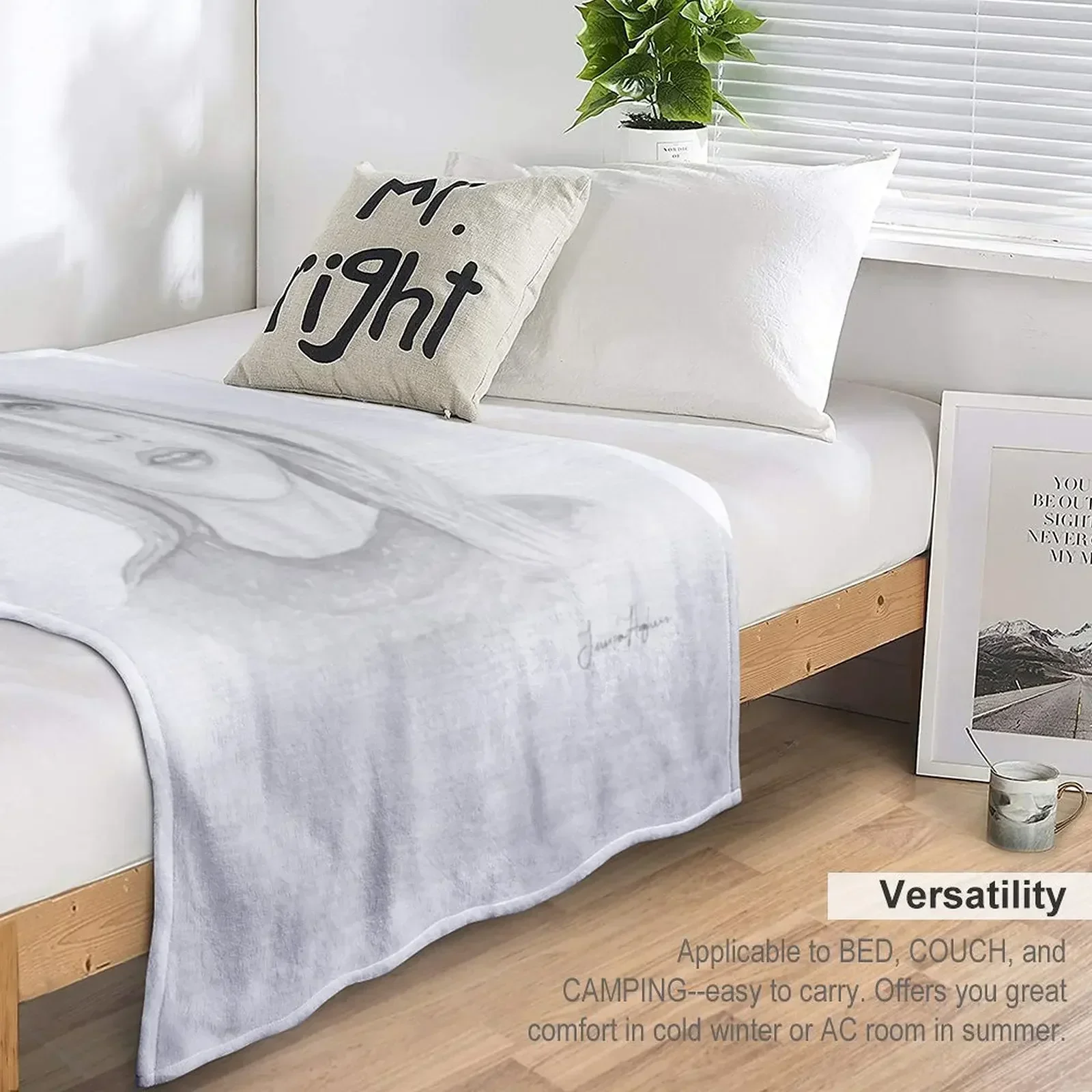 Фото Плед с изображением акварельного портрета Джиллиан Андерсон, утяжеленное мягкое покрывало для кровати, плед для переезда. №5