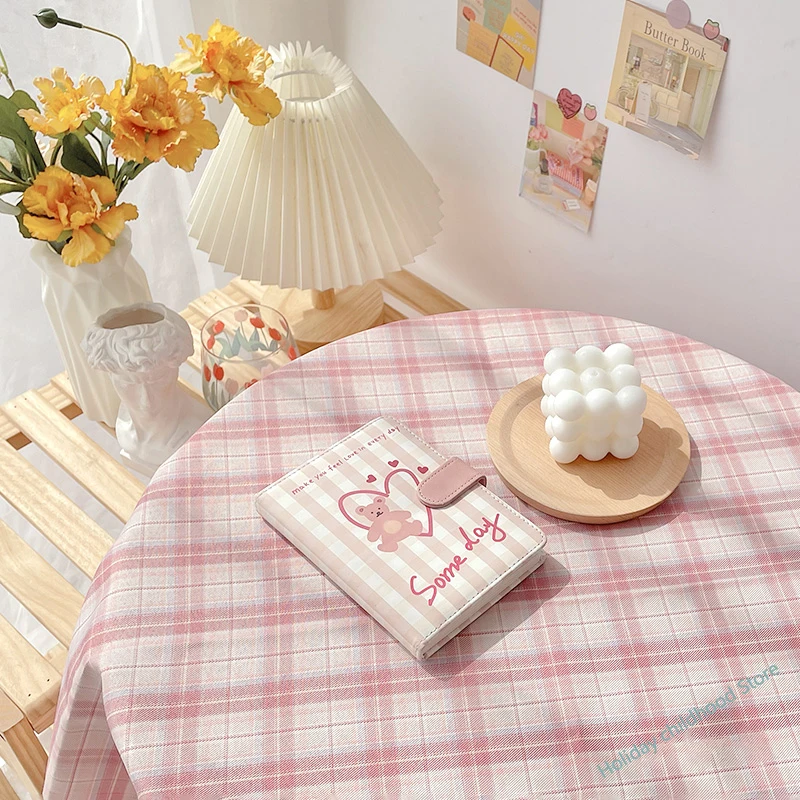 

Plaid Table Cloth Japanese Fresh Checkered Tablecloth Bedroom Dormitory Dressing Table Mat Rectangular Tablecloth Desk Decor
