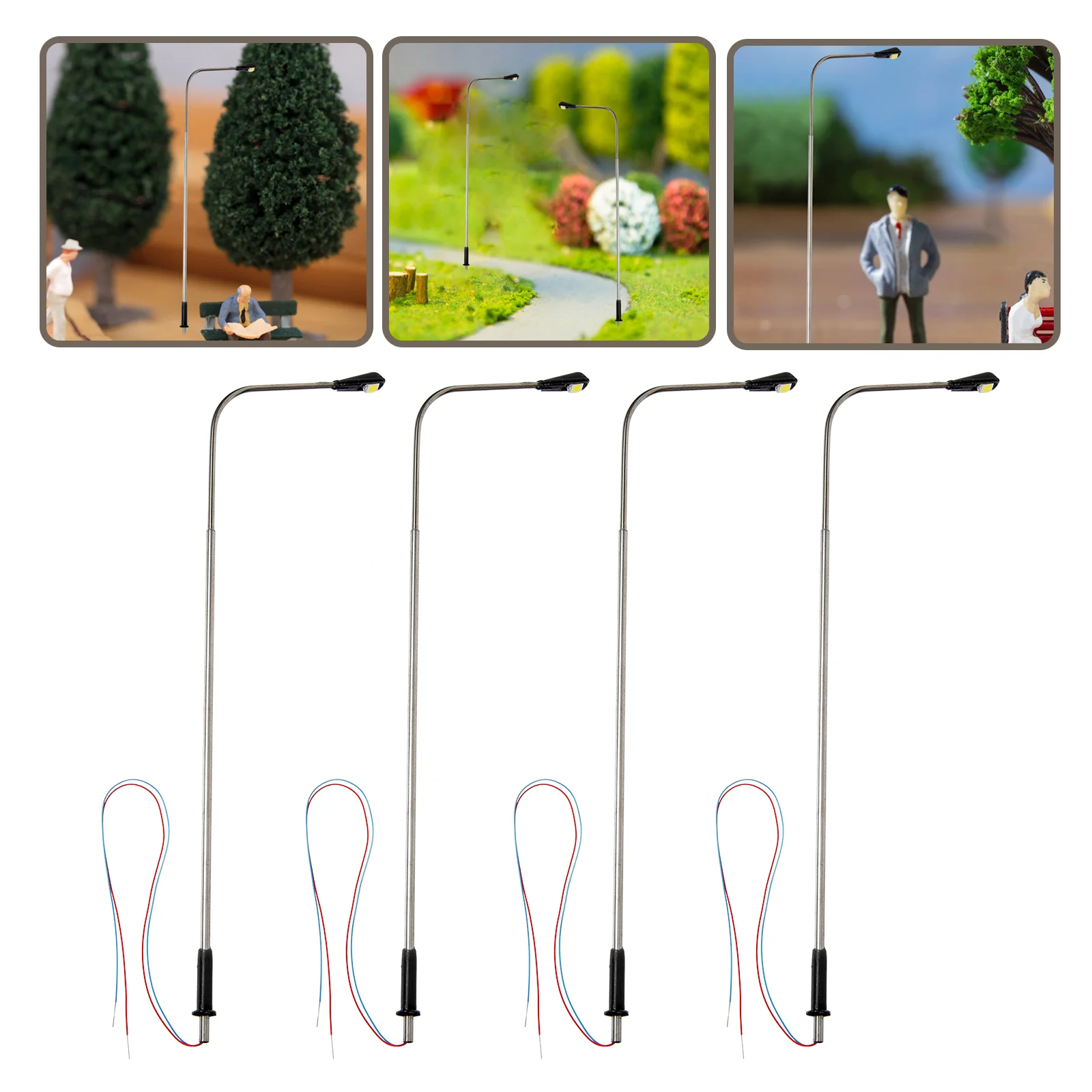 

4 шт., миниатюрные уличные фонари из нержавеющей стали