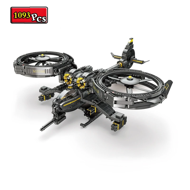 

Military Series Futuristic Science Fiction Movie Spiral Wing Fighter DIY Model Building Blocks Bricks Toys Gifts