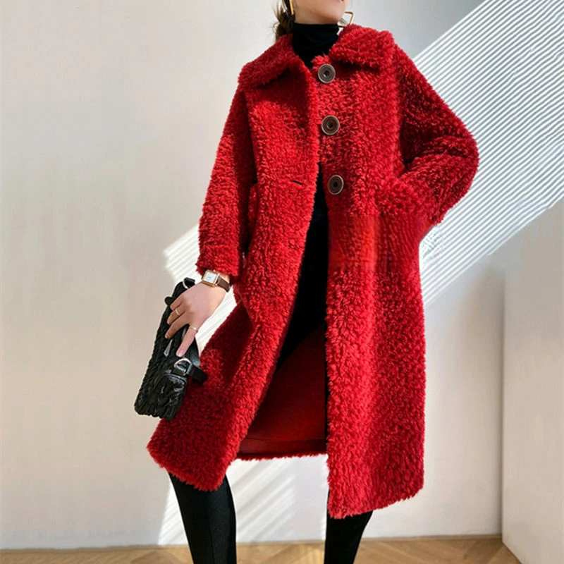 Woman Fluffy Real Fur Coat Female Winter Jacket Fashion Thick Overcoat Ladies Natural Fur Coats Fur Jacket Casual Coats G165