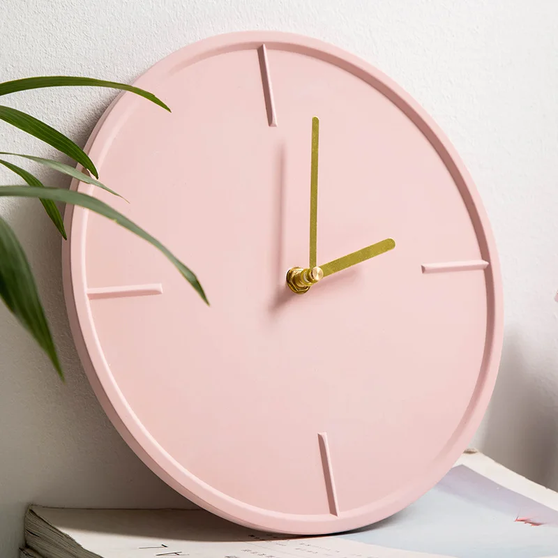 

Creative Modern Wall Clock Cement Nordic Pink 3d Large Clocks Office Silent Watch Wall Home Decoration Horloge Mural Gift Ideas