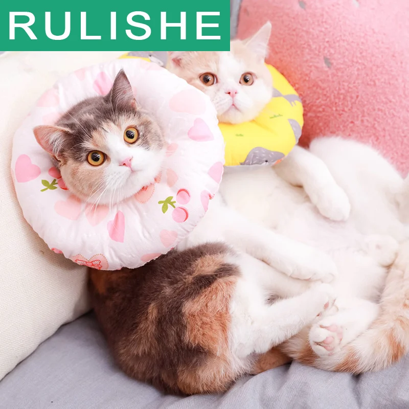 

Ошейник для кошек, ошейник для выживания, игрушка для кошек, кольцо против укусов, защитный чехол с принтом цветов и Элизабет, ошейник для по...