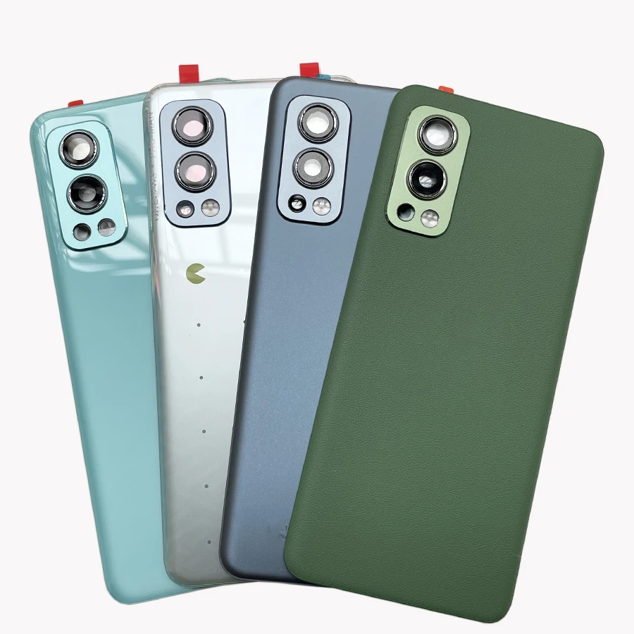 Original Nord2 Rear Housing Cover For OnePlus Nord 2 5G One Plus Back Door Glass Repair Battery Case + Logo Camera Lens Glue