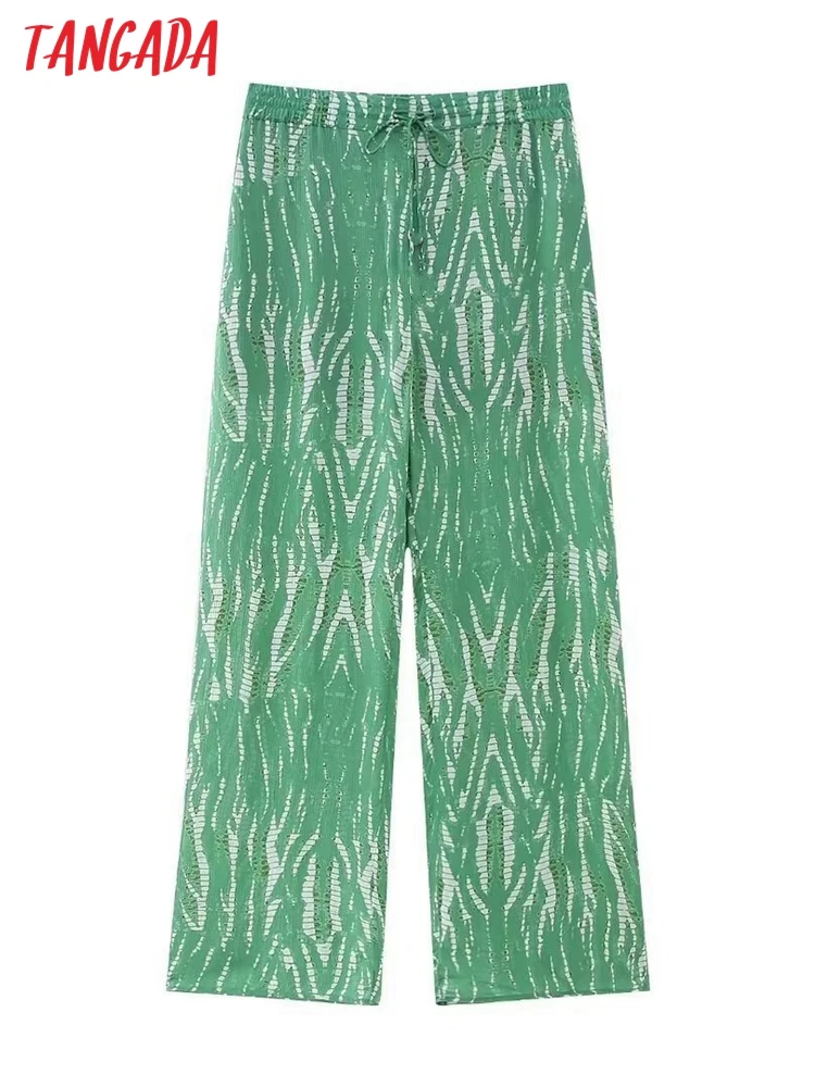 Tangada 2023 Новинка женские Костюмные брюки с рисунком мечты брюки с поясом BE356 Tangada 2023 Новинка женские Костюмные брюки с рисунком мечты брюки с поясом BE356