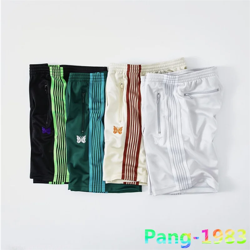

2023 AWGE Men Women Butterfly Embroidery Webbing Versatile Casual Sports Shorts Needles Fashion Nice Streetwear