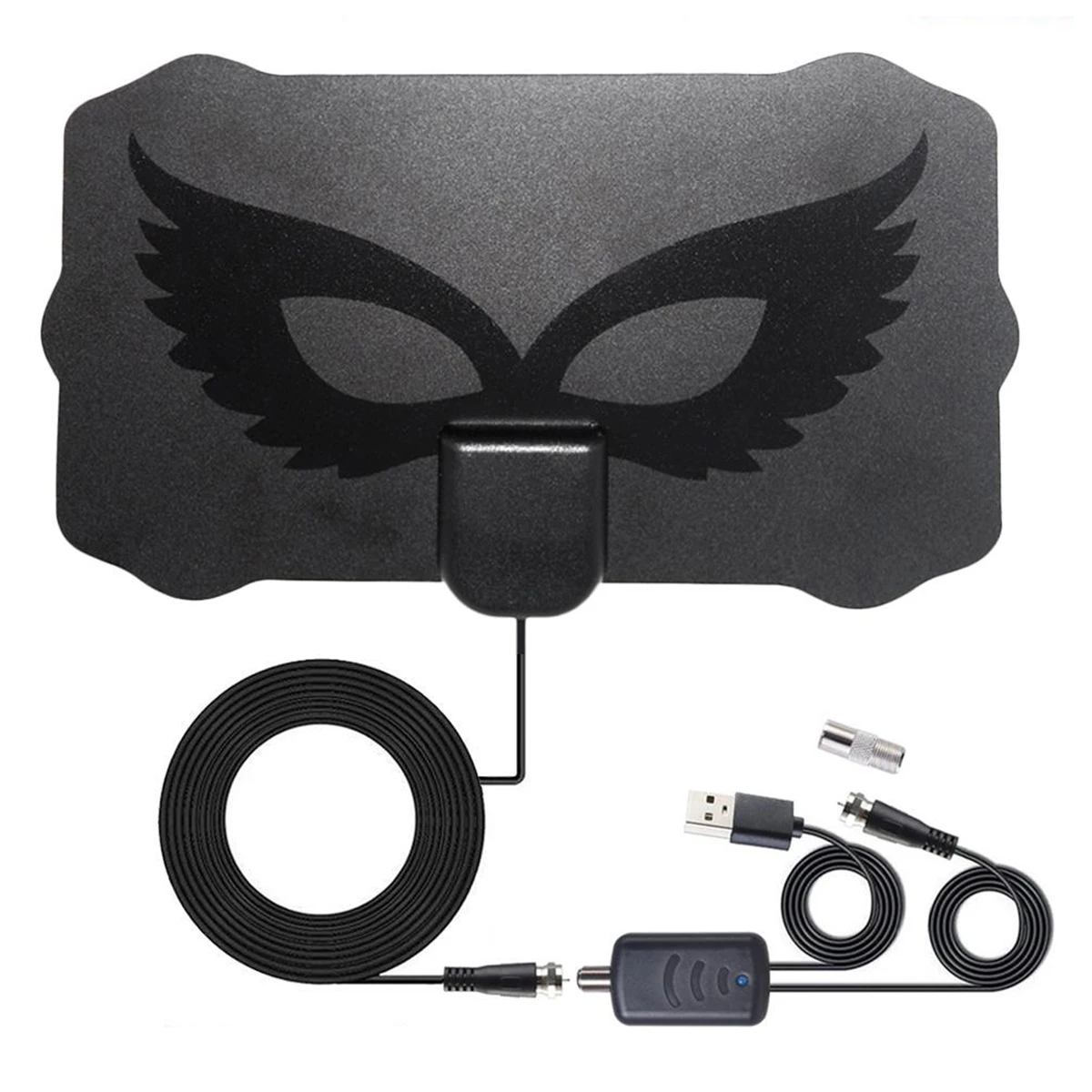 

999 Miles Halloween Mask Shape 1080P Digital Indoor HDTV Antenna with Signal Amplifier 999 Miles Halloween Mask Shape Antenna