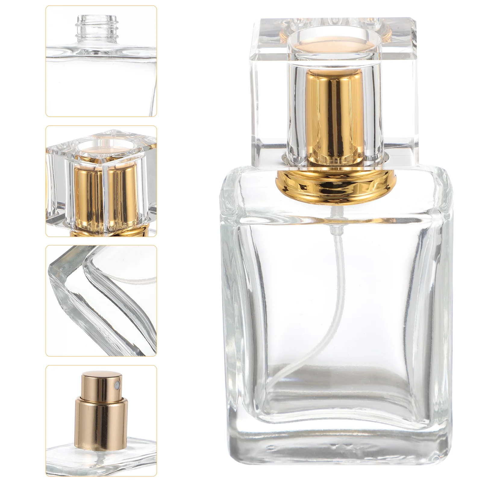

Perfume Bottle Empty Bottles Spray Refillable Travel Vintage Sprayer Cologne Clear Square Mini Portable Mister
