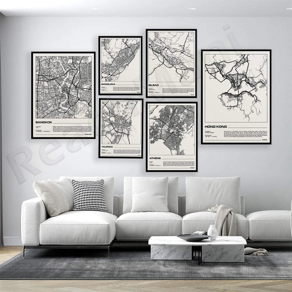 

Athens, Paris, Seville, Valencia, Bilbao, Spain, Bangkok, London, Liverpool, Barcelona, Macau, Hong Kong, Toronto map poster