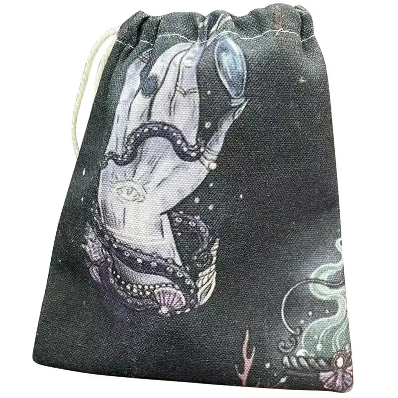 

Oracle Card Bag Tarot Card Holder Bag Pouch 5.12x7.09 Novel Tarot Card And Dice Storage Bag With Ghost Hand Pattern Oracle Card