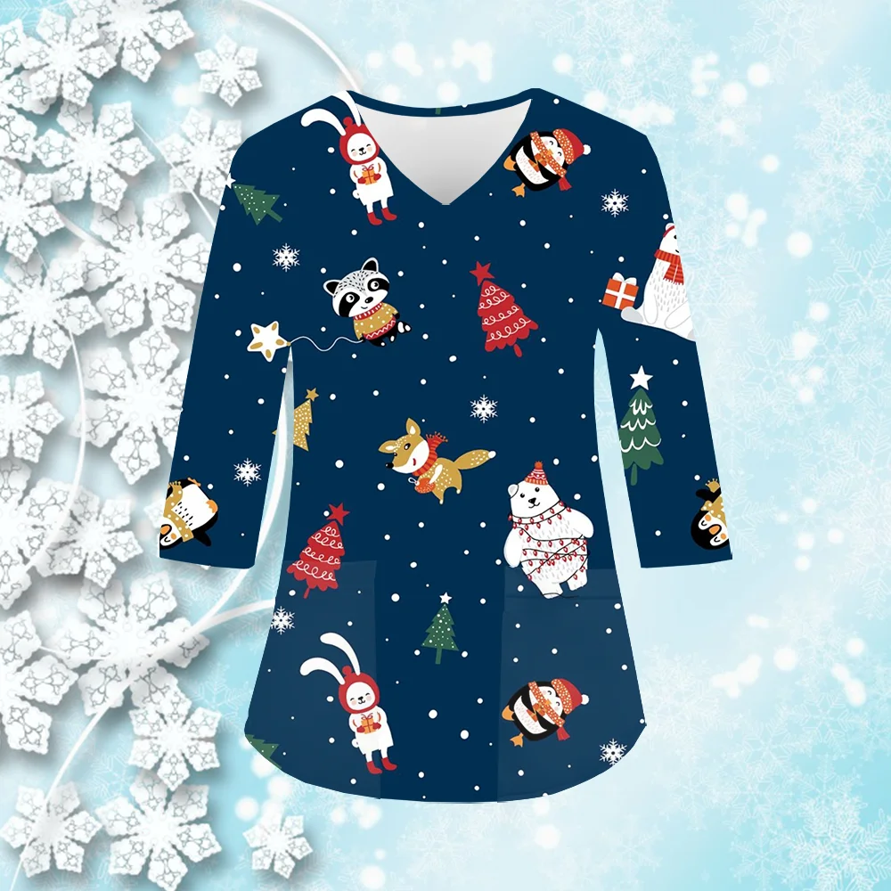 Рождественская коллекция с принтами униформа медсестры стоматологическая