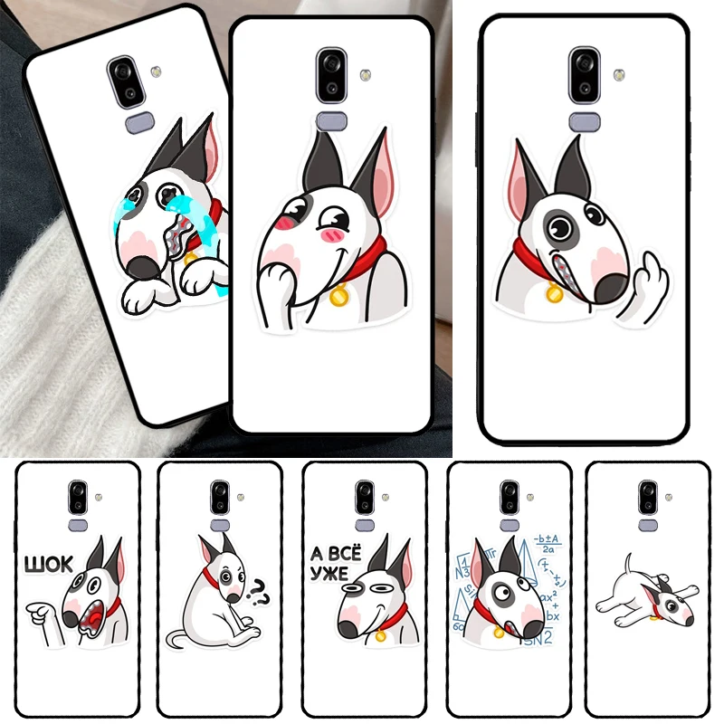 Bull Terrier Dog Puppies Funny Case For Samsung J3 J5 J7 J1 A3 A5 2016 2017 J4 J6 Plus A6 A8 A7 A9 J8 2018 Cover Shell