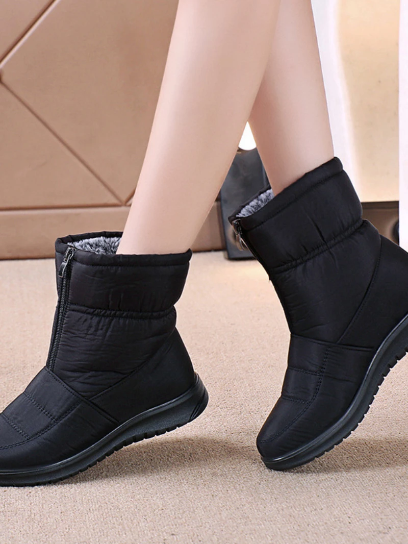 Women's Winter High Boots Anti-skid Women Shoes Outdoor Quality Hard-wearing Snow Boots Winter Female Footwear Stylish New 2022