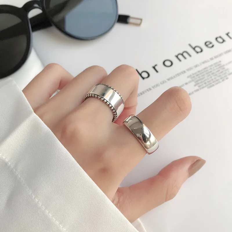 

FMILY Minimalist Geometric Aperture Ring S925 Sterling Silver New Fashion Niche Design Literary Jewelry for Girlfriend Gift