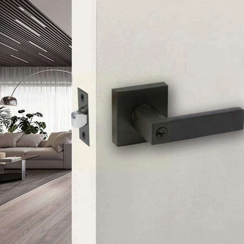 Замок для межкомнатной дверной ручки с сердечником/защелкой замок тремя