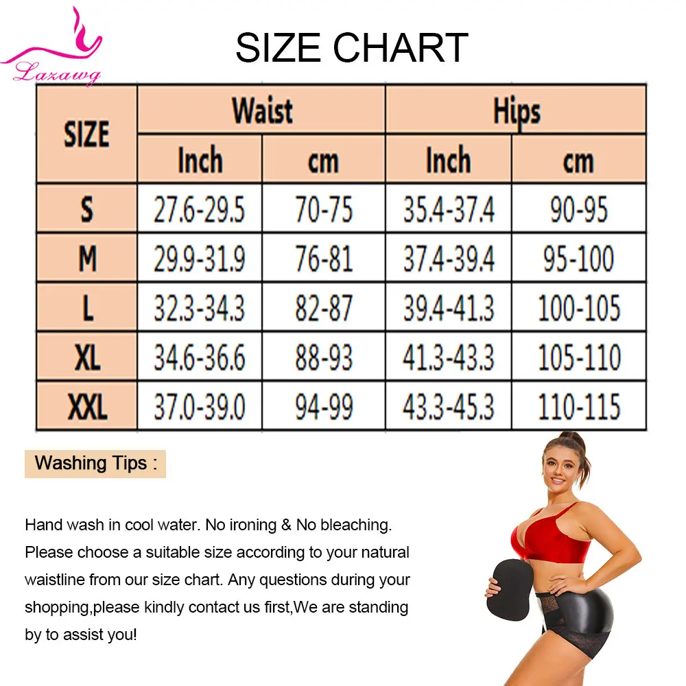 LAZAWG Women Push Up Booty Lifting Panty with Pads Tummy Control Hip Enhancer Shorts Butt Lifter Underwear Slimming Shapewear