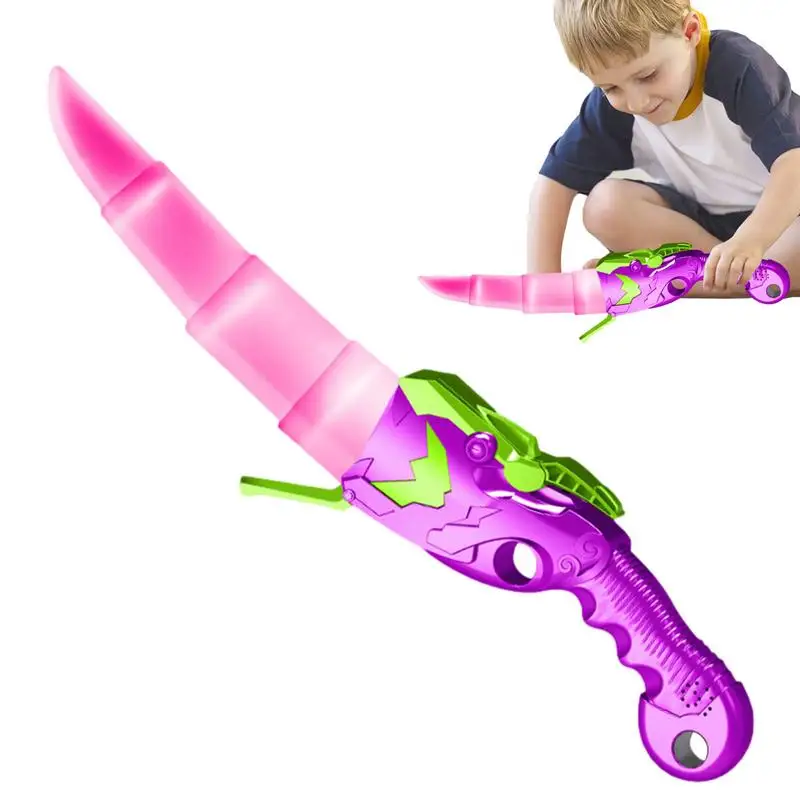 

Light Up Toy Knives Toy Swords For Boys Retractable Auto-Rotate Pop-Out Light Up Saber Toys Multiple Sound And Light Effects