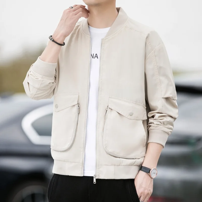 

2022 Korean Fashion Baseball Uniform Spring and Autumn Casual Large Pocket Work Jacket All-match Windproof Jacket Men