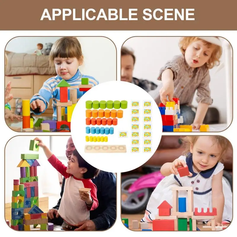 Drewniane klocki do układania w stosy i równoważenie Gra Montessori Zabawki edukacyjne Nauka wieku przedszkolnym