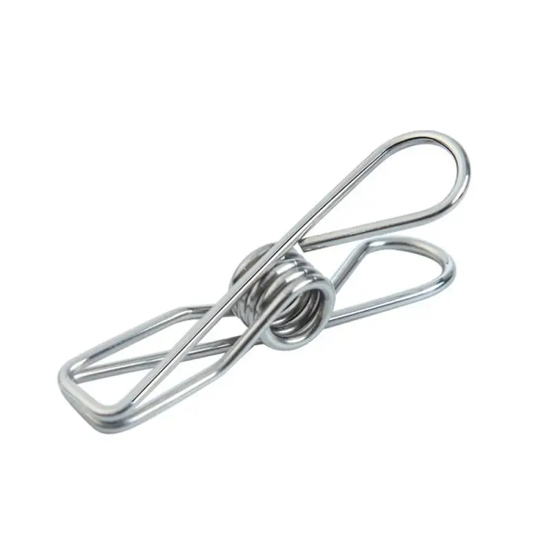 

2/4/5PCS /bag Clothes Clips Multipurpose Stainless Steel Clothes Peg Metal Clamps Washing Clips Windproof Clothespin Organizer