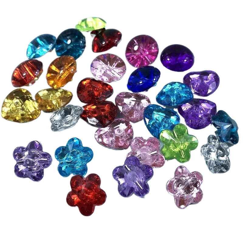 

HL Year-Round Universal Female Clothing Sweater Accessories Mixed Color Electroplating Point Drill Acrylic Button Sewing Machine