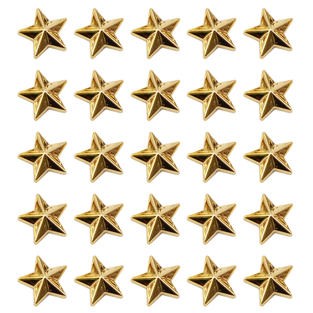 

200 Pcs Acrylic Pentagram Star Shaped Charms Decor Gold Wedding Flat Clothes Decorative Headdress DIY Crafts Mini Resin