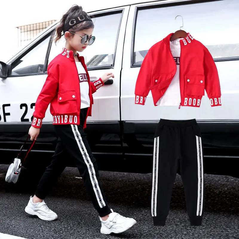 

New Spring Autumn Children's Clothing Set Baby Boys Girls T Shirts Jacket Pants 3Pcs/Set Infant Kids Fashion Toddler Tracksuits