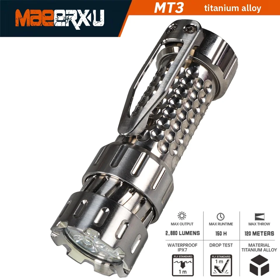 

Maeerxu MT3 титановый фонарик 2880lm